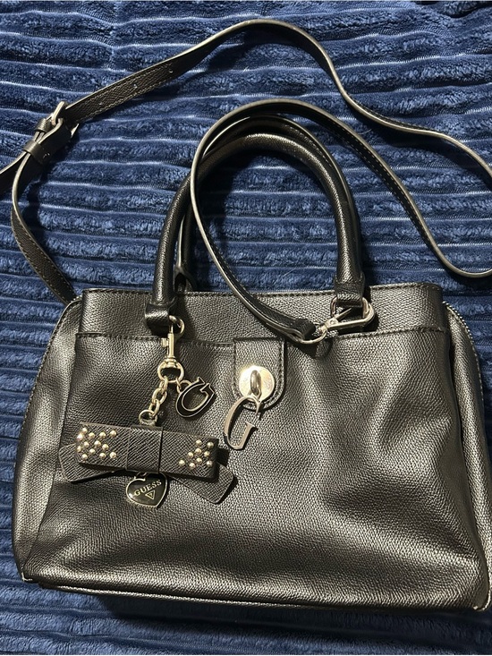 Guess Handbags - Guess - Black Satchel w/ Bow Charm